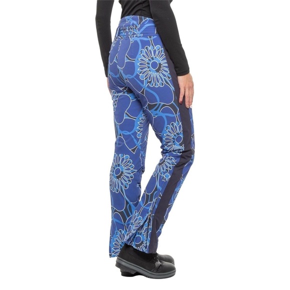 Bogner Mageli Stretch Blue Floral Print Ski Pants - Picture 4 of 5